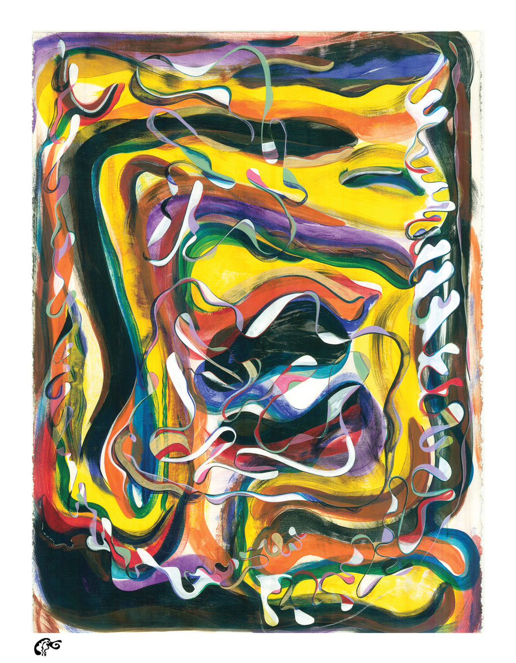 Lesny JN Felix –– Yellow Waves on Black Pigment