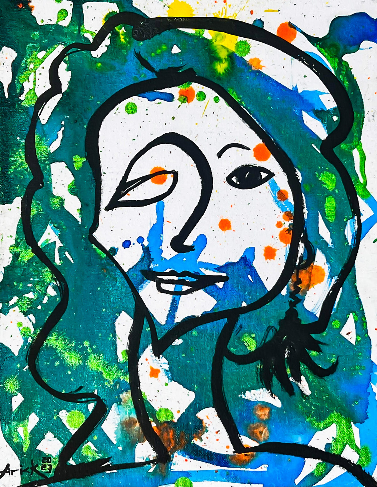 Green With Envy, 2023, painting on canvas by Arick Moriartsy
