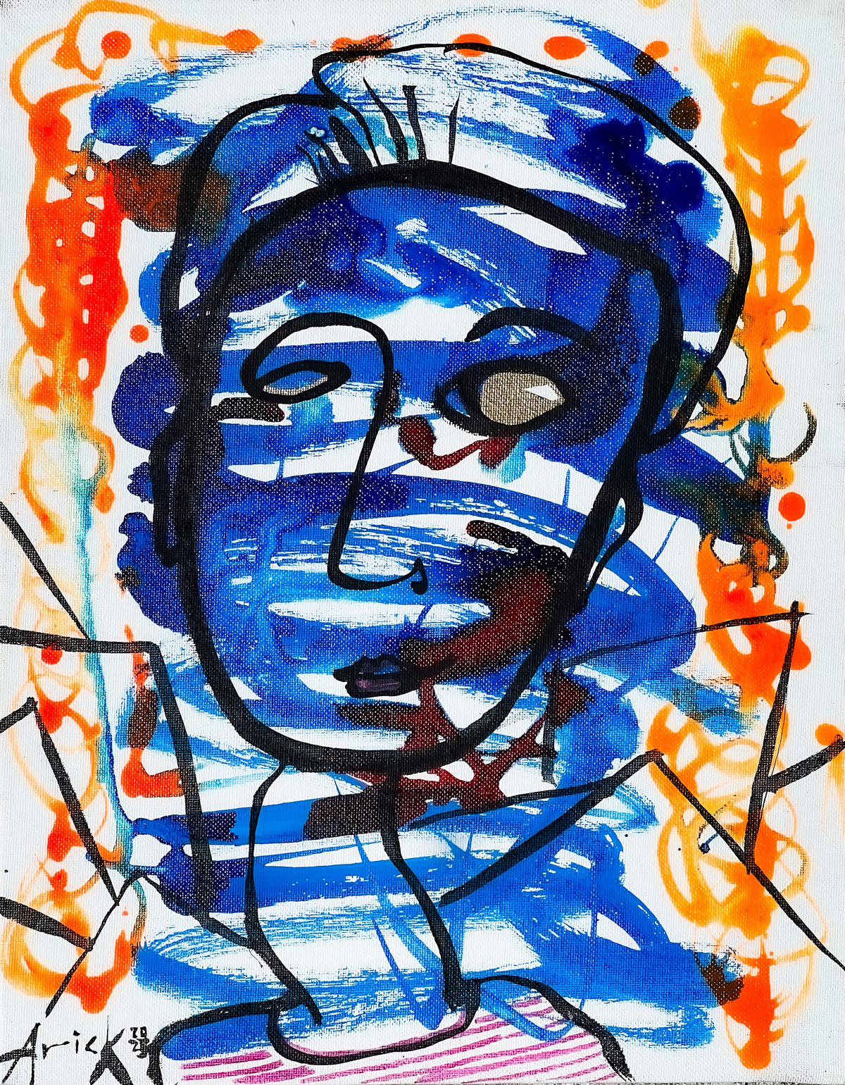 Feeling Blue, 2023, painting on canvas by Arick Moriartsy